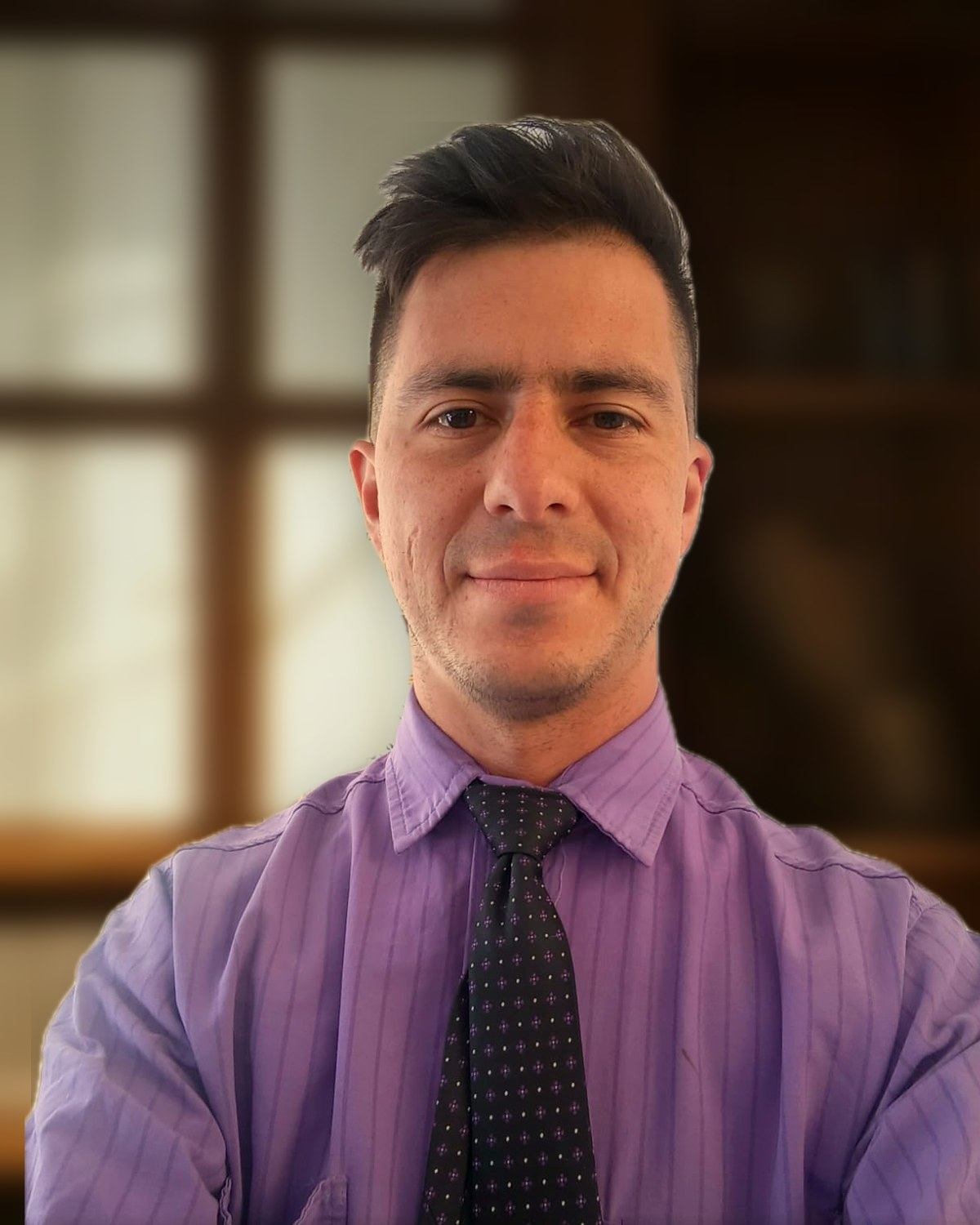 Andrés Felipe Galindo in his study in Bogotá